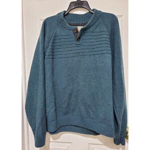 Duluth Trading Co Men’s Wool Blend Pullover Sweater XL Teal 70% Recycled Wool